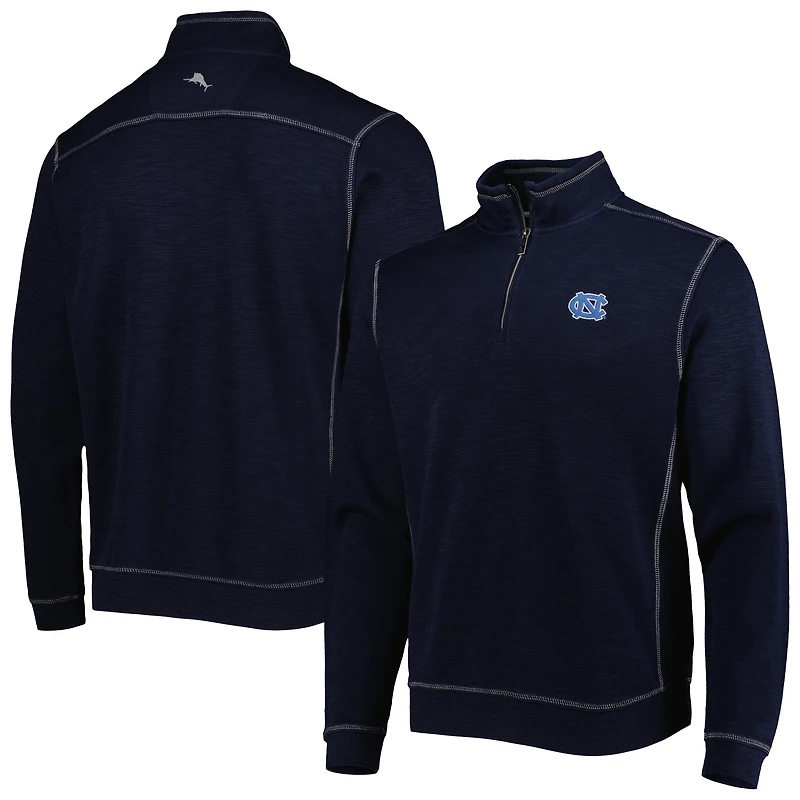 Homme Tommy Bahama Carolina Blue North Tar Heels Sport Tobago Bay Tri-Blend Mock Neck Half-Zip Jacket