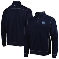 Homme Tommy Bahama Carolina Blue North Tar Heels Sport Tobago Bay Tri-Blend Mock Neck Half-Zip Jacket