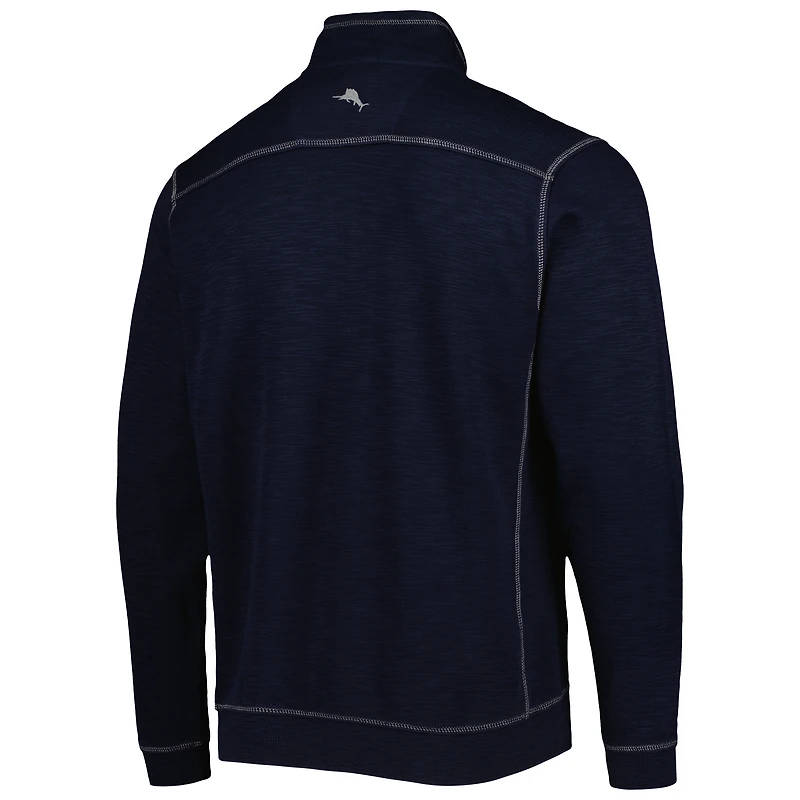 Homme Tommy Bahama Carolina Blue North Tar Heels Sport Tobago Bay Tri-Blend Mock Neck Half-Zip Jacket