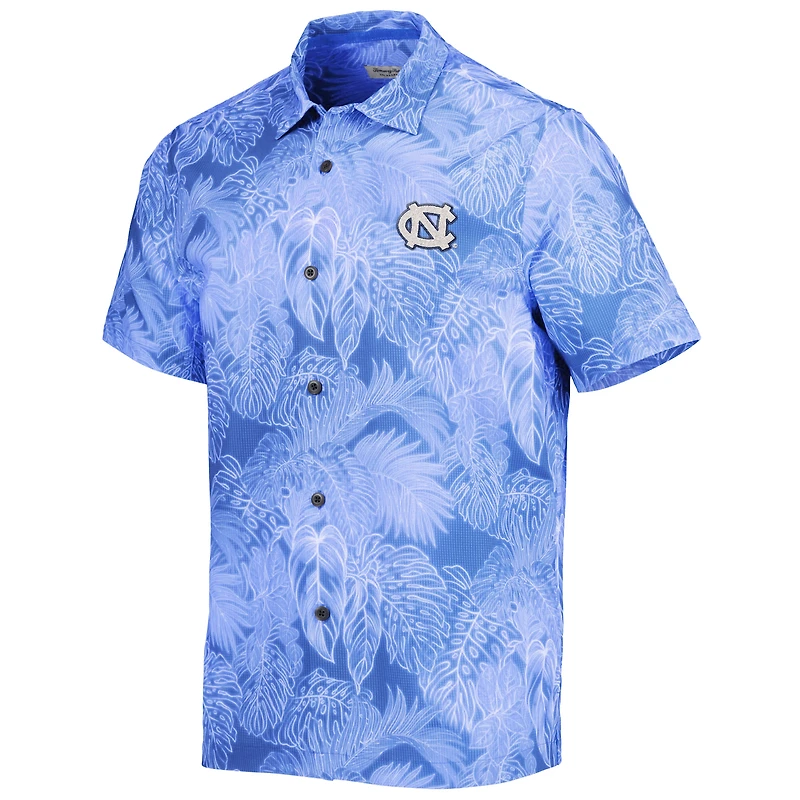 Men's Tommy Bahama Light Blue North Carolina Tar Heels Coast Luminescent Fronds Camp Button-Up Shirt