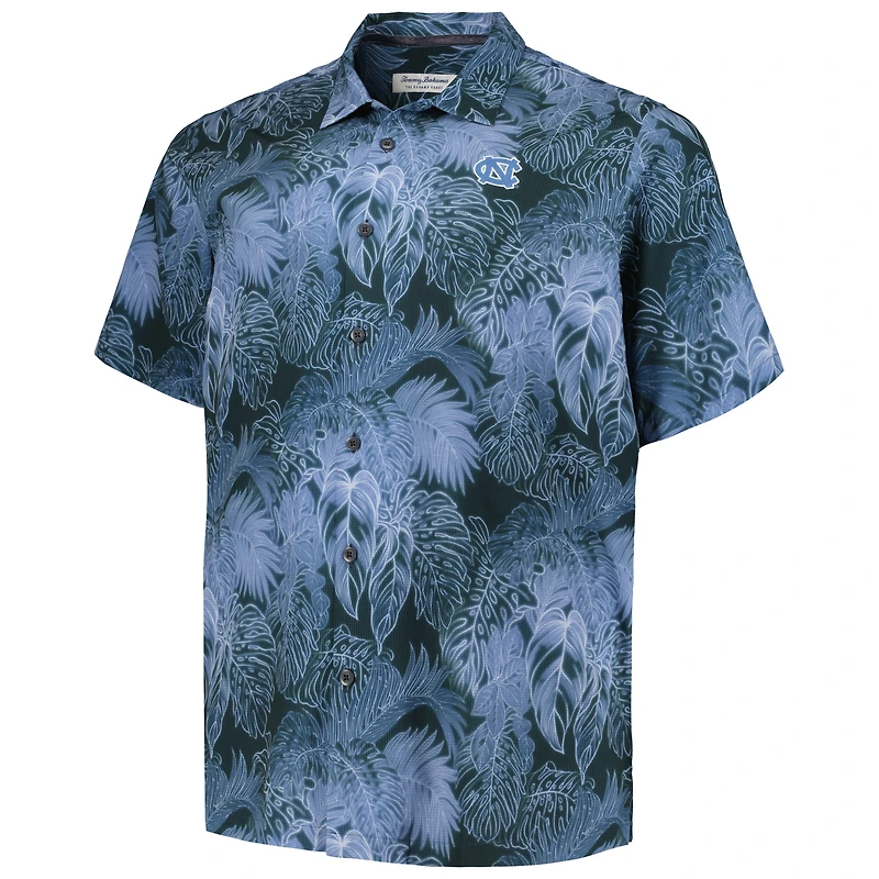 Tommy Bahama Navy North Carolina Tar Heels Big & Tall Coast Luminescent Fronds IslandZone Chemise de camp boutonnée