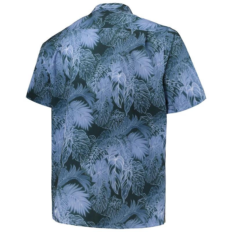 Tommy Bahama Navy North Carolina Tar Heels Big & Tall Coast Luminescent Fronds IslandZone Chemise de camp boutonnée