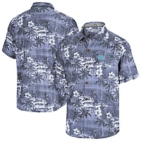 Chemise boutonnée Tommy Bahama bleu marine pour homme, North Carolina Tar Heels, Coconut Point, Palmetta Island, Zone Camp