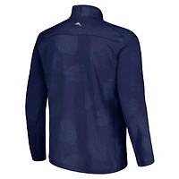 Veste à demi-zip Tommy Bahama Navy North Carolina Tar Heels Delray Frond IslandZone pour hommes