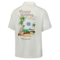Men's Tommy Bahama White North Carolina Tar Heels Grand Slam Bay Camp Button-Up Shirt