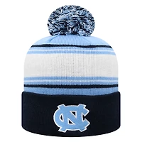 Bonnet à revers pour homme Top of the World, bleu Caroline, North Carolina Tar Heels, avec pompon