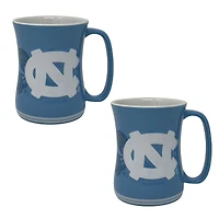 Lot de deux tasses sculptées de 473 ml des Tar Heels de Caroline du Nord