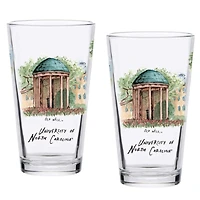 Lot de 2 pintes de 16 oz des Tar Heels de Caroline du Nord. Ensemble de pintes de l'Université Laura Wilcox