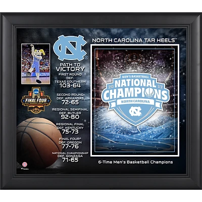 North Carolina Tar Heels Framed 15" x 17" 2017 NCAA Men's Basketball National Champions Collage
