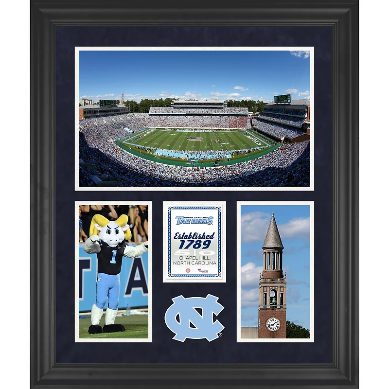Collage encadré de 3 ouvertures du stade Kenan Memorial de 20" x 24" des Tar Heels de Caroline du Nord