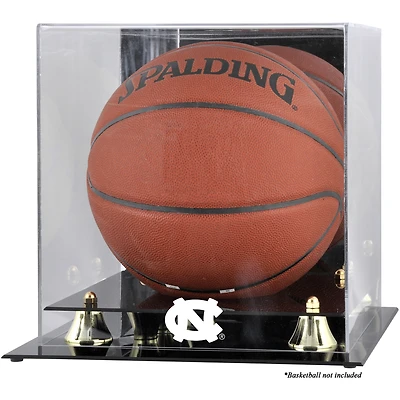 Vitrine pour ballon de basket-ball North Carolina Tar Heels Golden Classic (logo 2015-présent) avec fond miroir