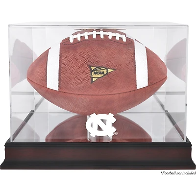 Étui de football North Carolina Tar Heels, base en acajou (logo 2015 à aujourd'hui), avec dos miroir