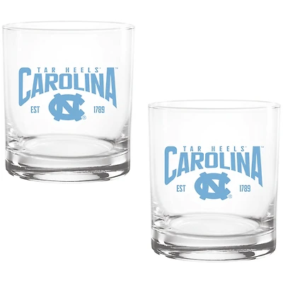 Lot de deux verres à whisky Established Rocks de 40 cl des Tar Heels de Caroline du Nord