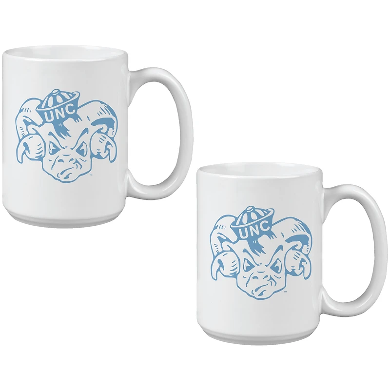 North Carolina Tar Heels Two Pack 15oz. Vault Sketch Ceramic Mug Set