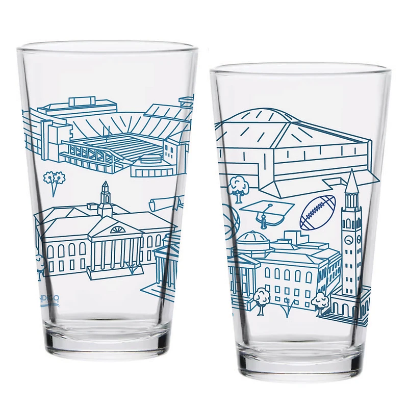 North Carolina Tar Heels Two-Pack 16oz. Campus Line Art Pint Glass Set