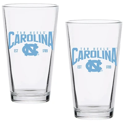 Coffret de deux verres à pinte de 47 cl des Tar Heels de Caroline du Nord