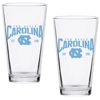 Coffret de deux verres à pinte de 47 cl des Tar Heels de Caroline du Nord