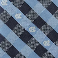 Cravate à carreaux tissée des Tar Heels de Caroline du Nord (UNC) - Bleu Caroline/Bleu marine
