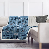 Pegasus North Carolina Tar Heels 60" x 70" Fall, Family & Football Flannel Fleece Sherpa Blanket