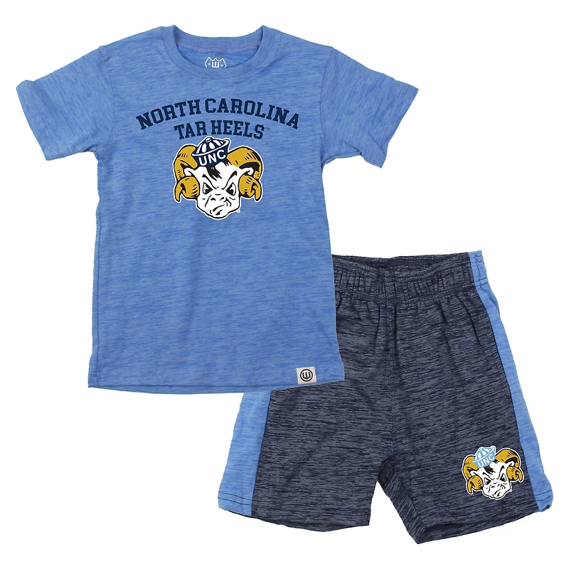 Preschool Wes & Willy Light Blue North Carolina Tar Heels Cloudy Yarn T-Shirt Shorts Set