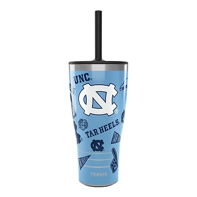 Gobelet Swag de 30 oz avec couvercle en paille Tervis North Carolina Tar Heels