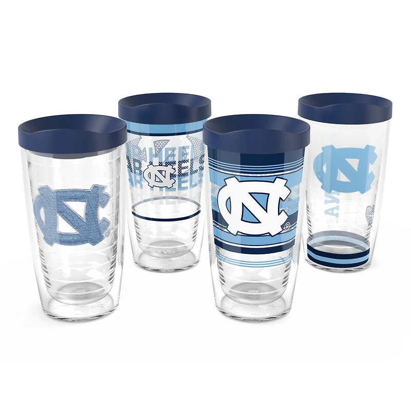 Tervis North Carolina Tar Heels Pack de quatre 16oz. Ensemble de gobelets classiques