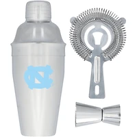 The Memory Company North Carolina Tar Heels Stainless Steel Shaker, Strainer & Jigger Set