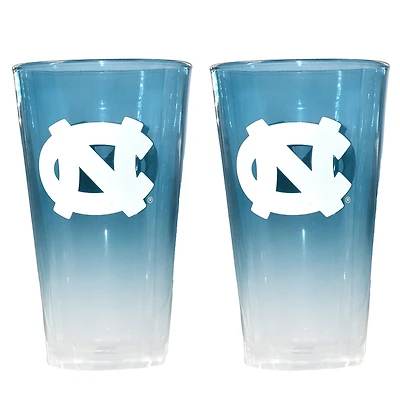 Ensemble de deux verres à bière ombrés de 473 ml (16 oz) aux couleurs des Tar Heels de Caroline du Nord de The Memory Company