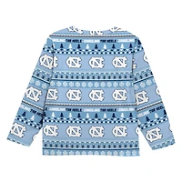 Toddler Outerstuff  Carolina Blue North Tar Heels Ugly Sweater Pajama Set
