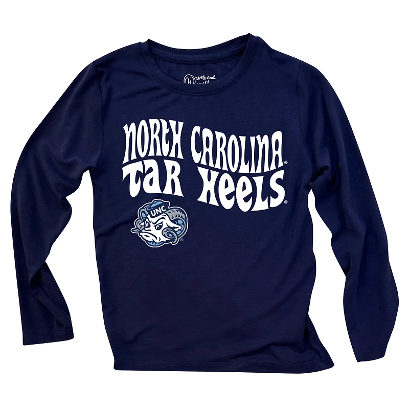 Ensemble haut à manches longues et leggings rayés tri-blend pour tout-petits Wes & Willy North Carolina Tar Heels
