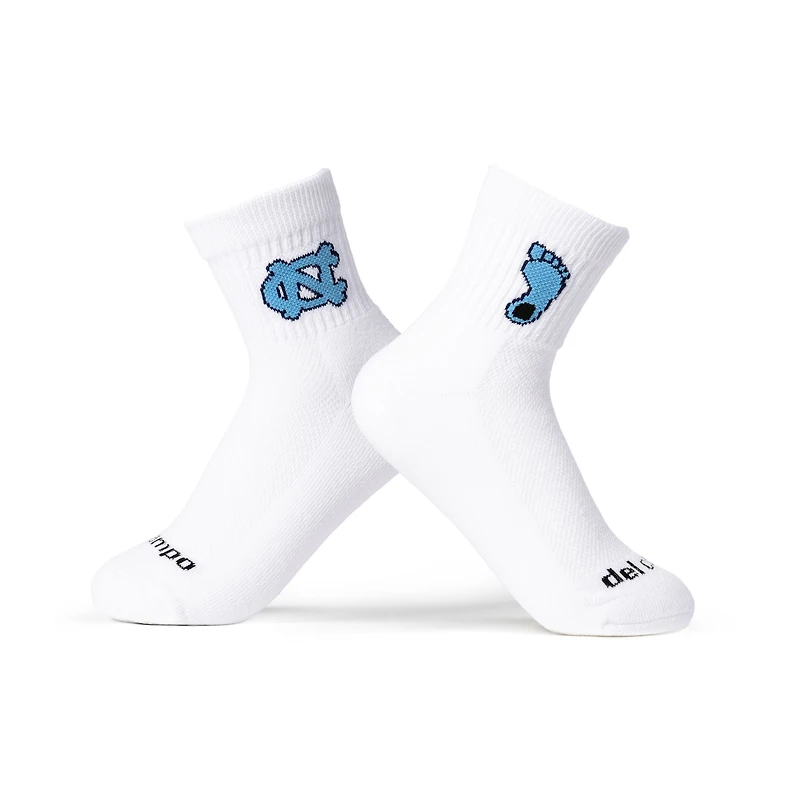 Chaussettes unisexes Del Campo blanches North Carolina Tar Heels mi-longues