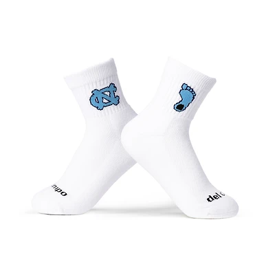 Chaussettes unisexes Del Campo blanches North Carolina Tar Heels mi-longues