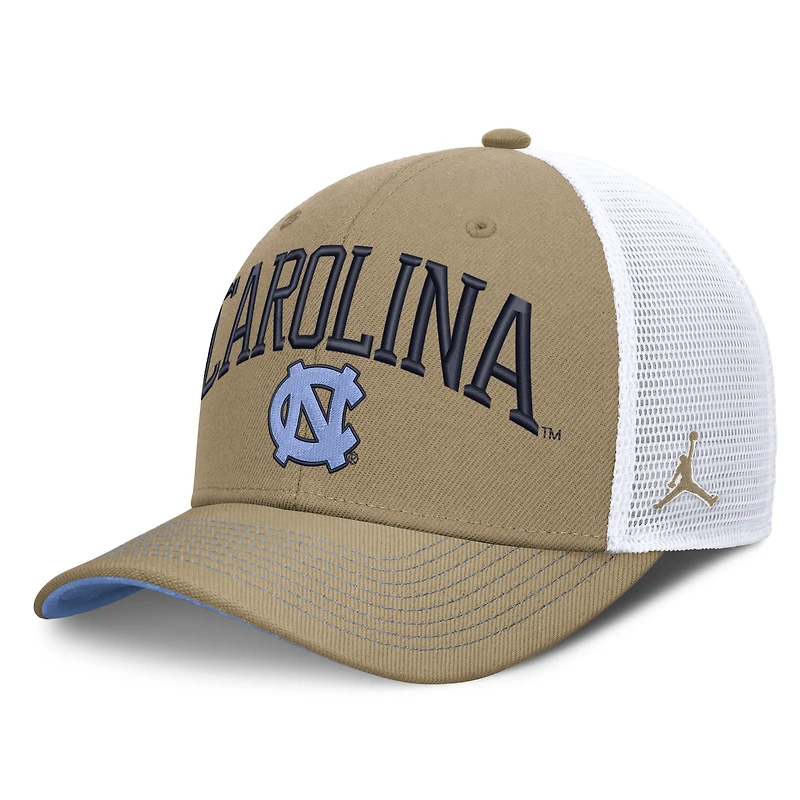 Unisex Jordan Brand  Light Blue/White North Carolina Tar Heels Primetime Arched Trucker Adjustable Hat