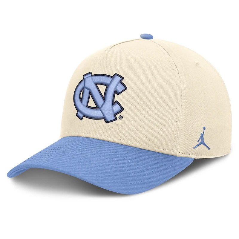 Casquette unisexe Jordan Brand Natural/Bleu Caroline North Carolina Tar Heels Campus Prep Rise ajustable