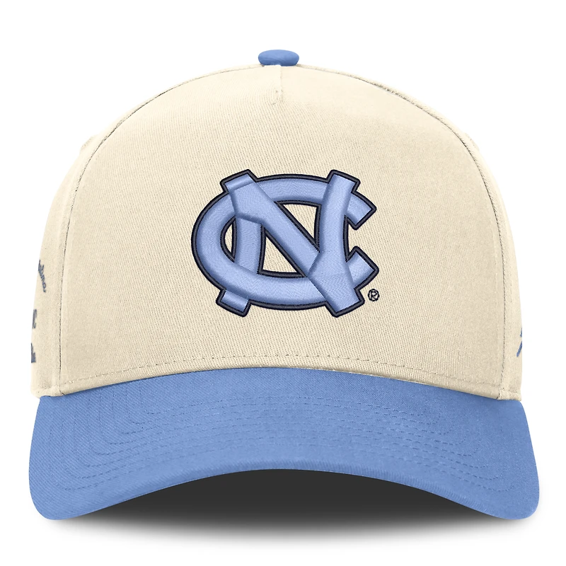 Casquette unisexe Jordan Brand Natural/Bleu Caroline North Carolina Tar Heels Campus Prep Rise ajustable