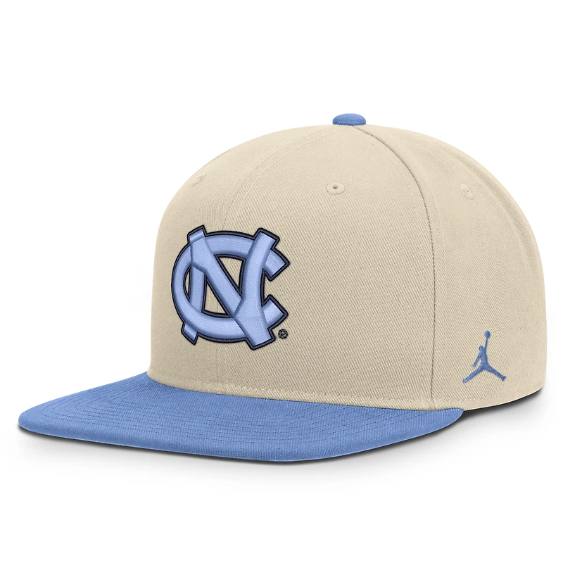 Unisex Jordan Brand Natural/Carolina Blue North Carolina Tar Heels Campus Prep Snapback Hat