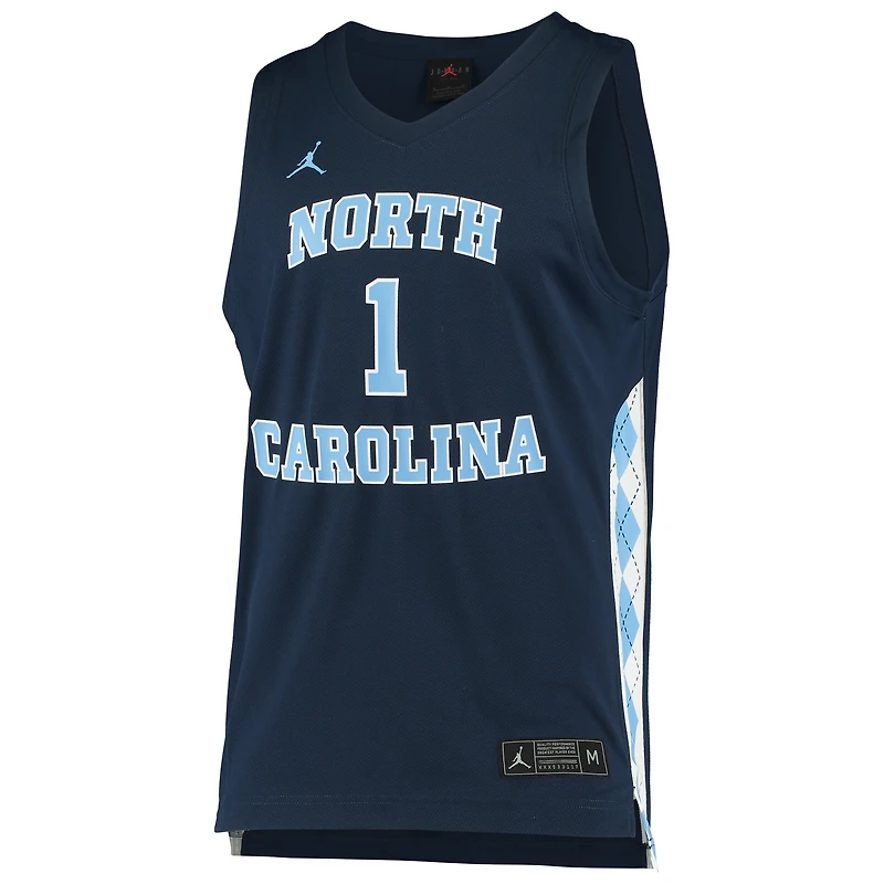 Unisex Jordan Brand #1 Navy North Carolina Tar Heels Replica Basketball Jersey