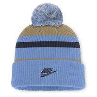 Unisex Nike  Carolina Blue/Beige North Carolina Tar Heels Legacy Striped Cuffed Knit Hat with Pom