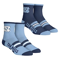 Unisex Rock Em Socks  North Carolina Tar Heels 2-Pack Multi Stripe Quarter Set