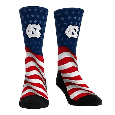 Unisex Rock Em Socks North Carolina Tar Heels Patriotic Flag Crew