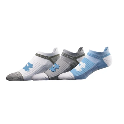 Lot de 3 paires de chaussettes basses unisexes Strideline North Carolina Tar Heels