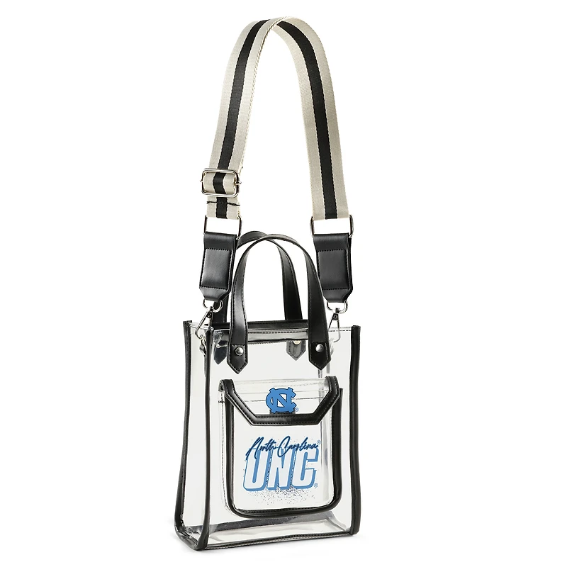 WEAR by Erin Andrews Sac à bandoulière transparent avec pochette à monnaie des Tar Heels de Caroline du Nord