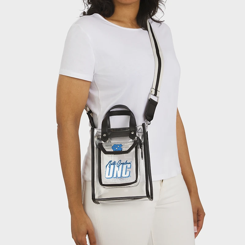 WEAR by Erin Andrews Sac à bandoulière transparent avec pochette à monnaie des Tar Heels de Caroline du Nord