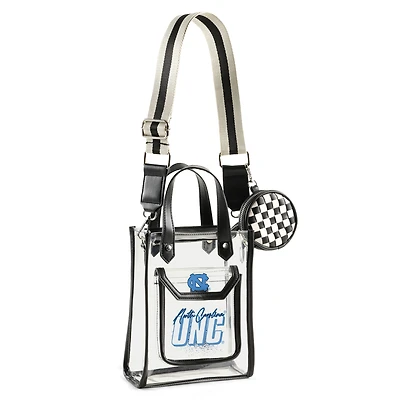 WEAR by Erin Andrews Sac à bandoulière transparent avec pochette à monnaie des Tar Heels de Caroline du Nord