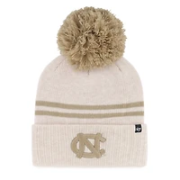 Women's '47  Natural North Carolina Tar Heels Core & Inline Latte Cuffed Knit Hat with Pom
