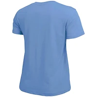 T-shirt bleu clair avec logo arqué des Tar Heels de Caroline du Nord pour femme