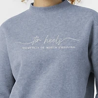 Women's Champion  Light Blue North Carolina Tar Heels Triumph Mock Neck Sweatshirt