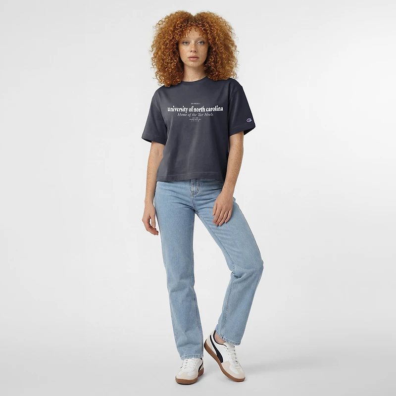 Women's Champion Navy North Carolina Tar Heels Home Wordmark T-Shirt