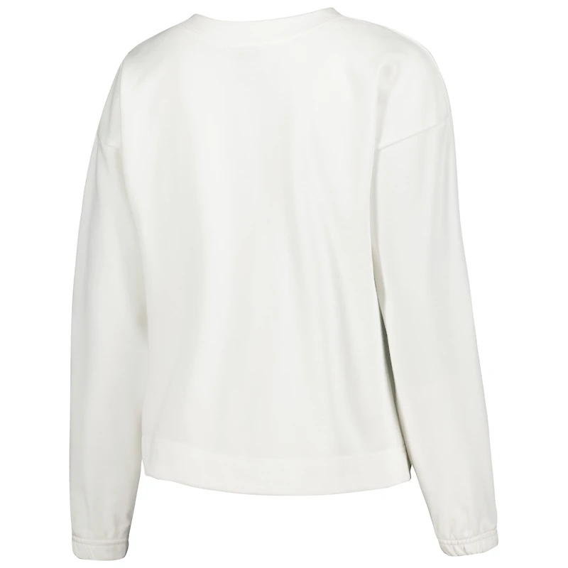 Concepts Sport - Ensemble t-shirt et short à manches longues encolure crantée de la Caroline du Nord pour femmes, blanc