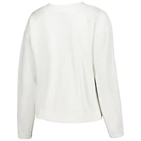 Concepts Sport - Ensemble t-shirt et short à manches longues encolure crantée de la Caroline du Nord pour femmes, blanc